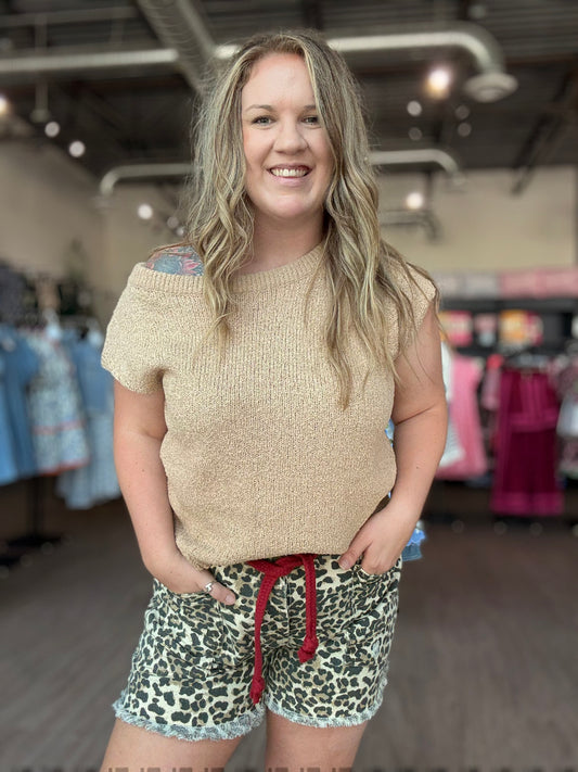 Leopard Shorts w/ Red Rope