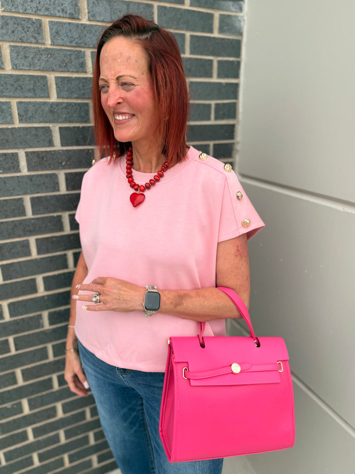 Pink w/Gold Knot Top