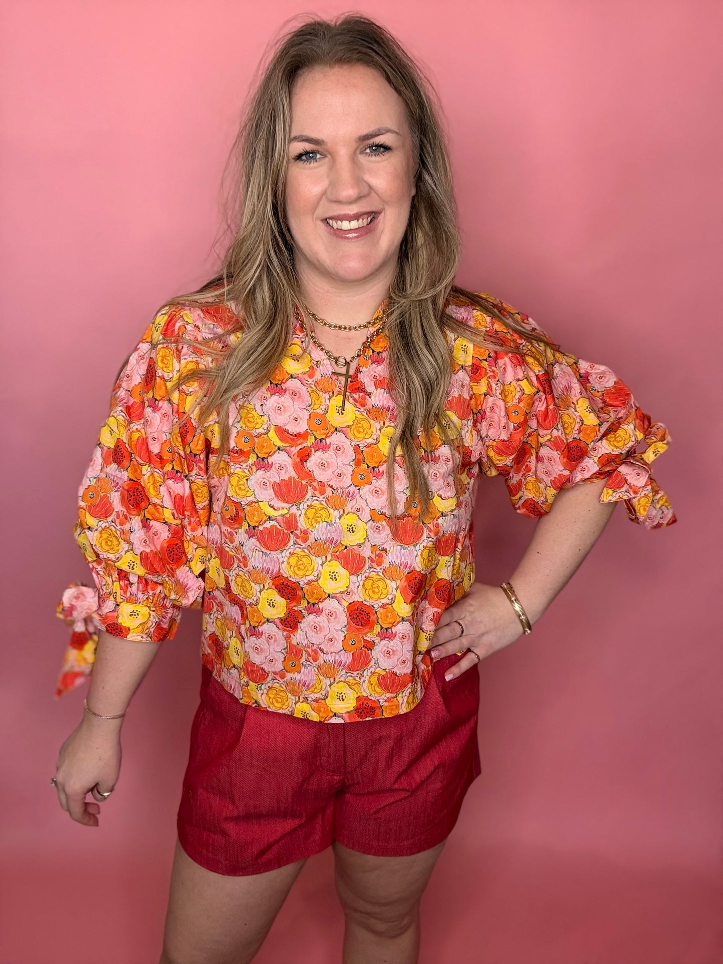 Monet Flower Blouse