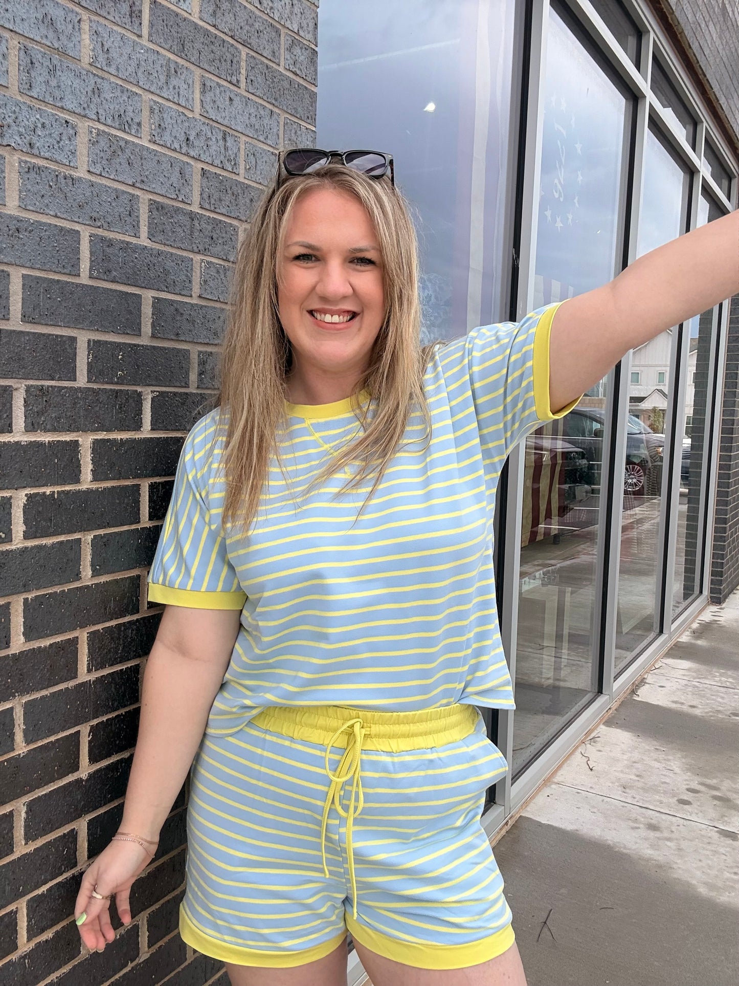Yellow/Blue Stripe SET