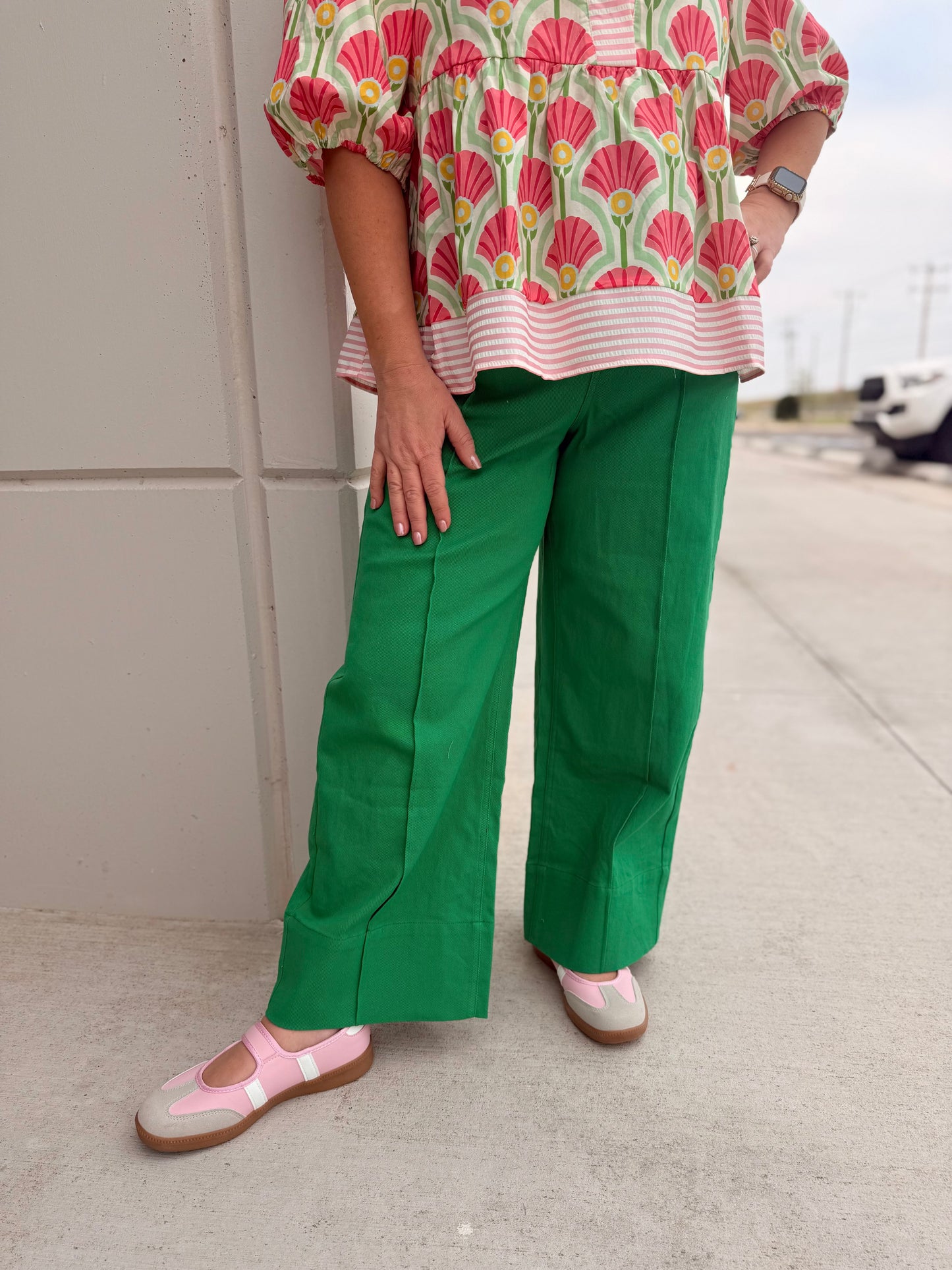 Green Crop Pants