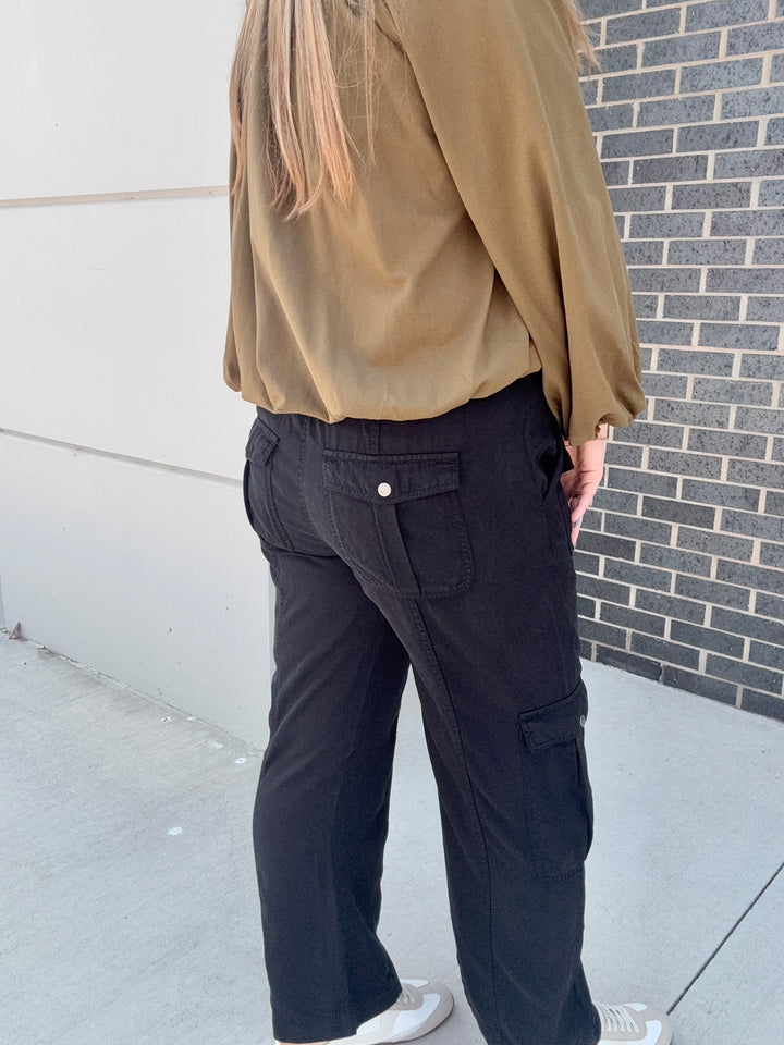 Tencel Relaxed Risen Cargo Pants