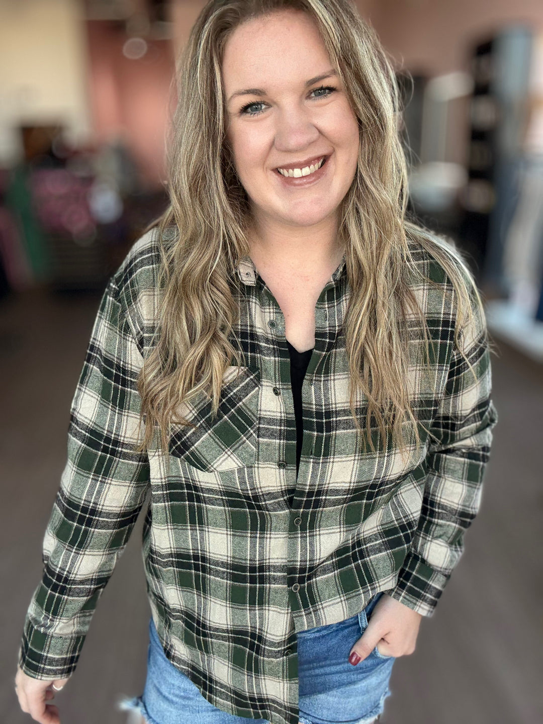 Green Plaid Shirt