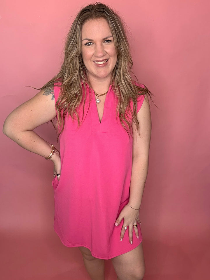 Pink Mini Dress w/Pockets