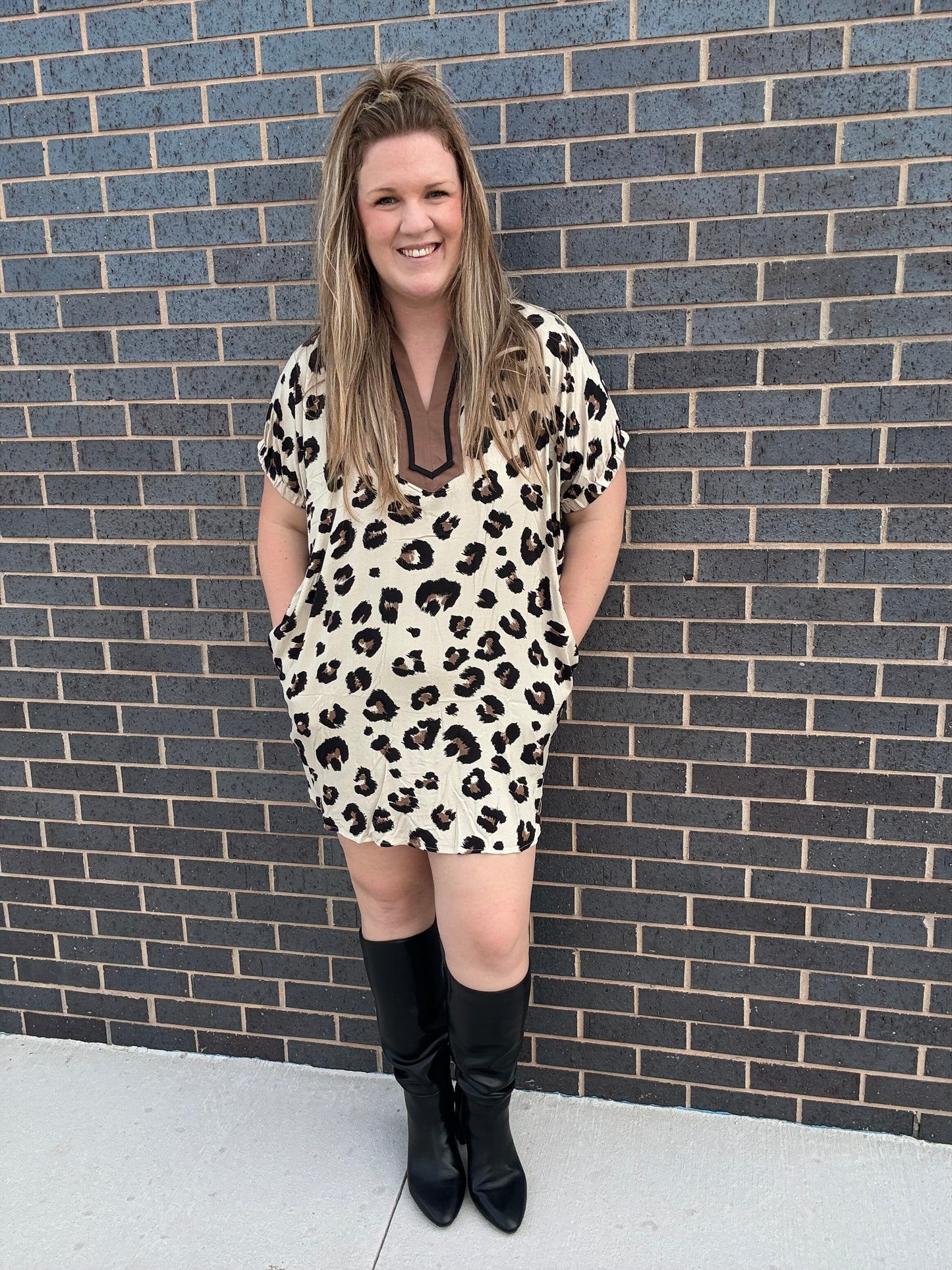 Leopard Dolman Sleeve Dress