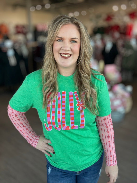 Striped Jolly Christmas Tshirt