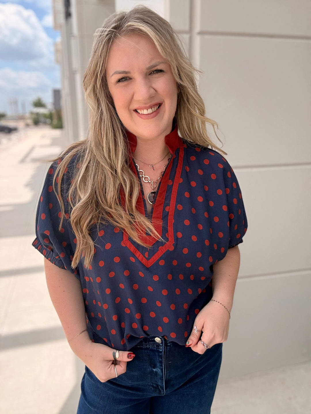 Rust &amp; Dots Blouse