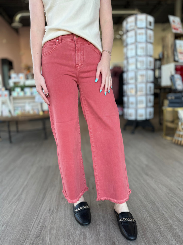 Brick Tummy Control High Rise Crop Jeans