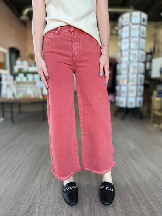 Brick Tummy Control High Rise Crop Jeans