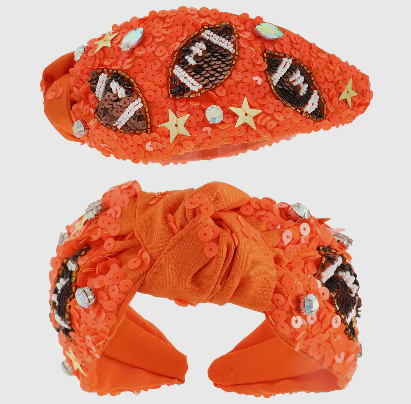 Orange Sequin Football Headband