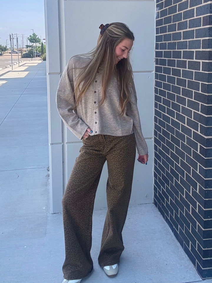 Light Mocha Lightweight Knit Cardigan
