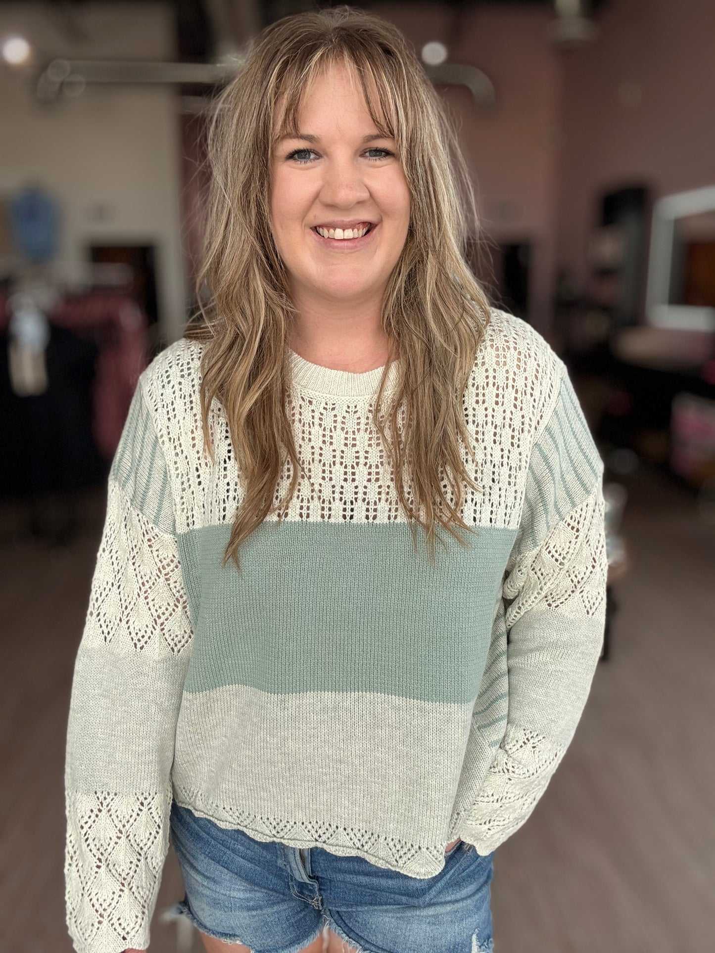 Sage Knitting Sweater