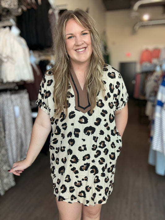 Leopard Dolman Sleeve Dress