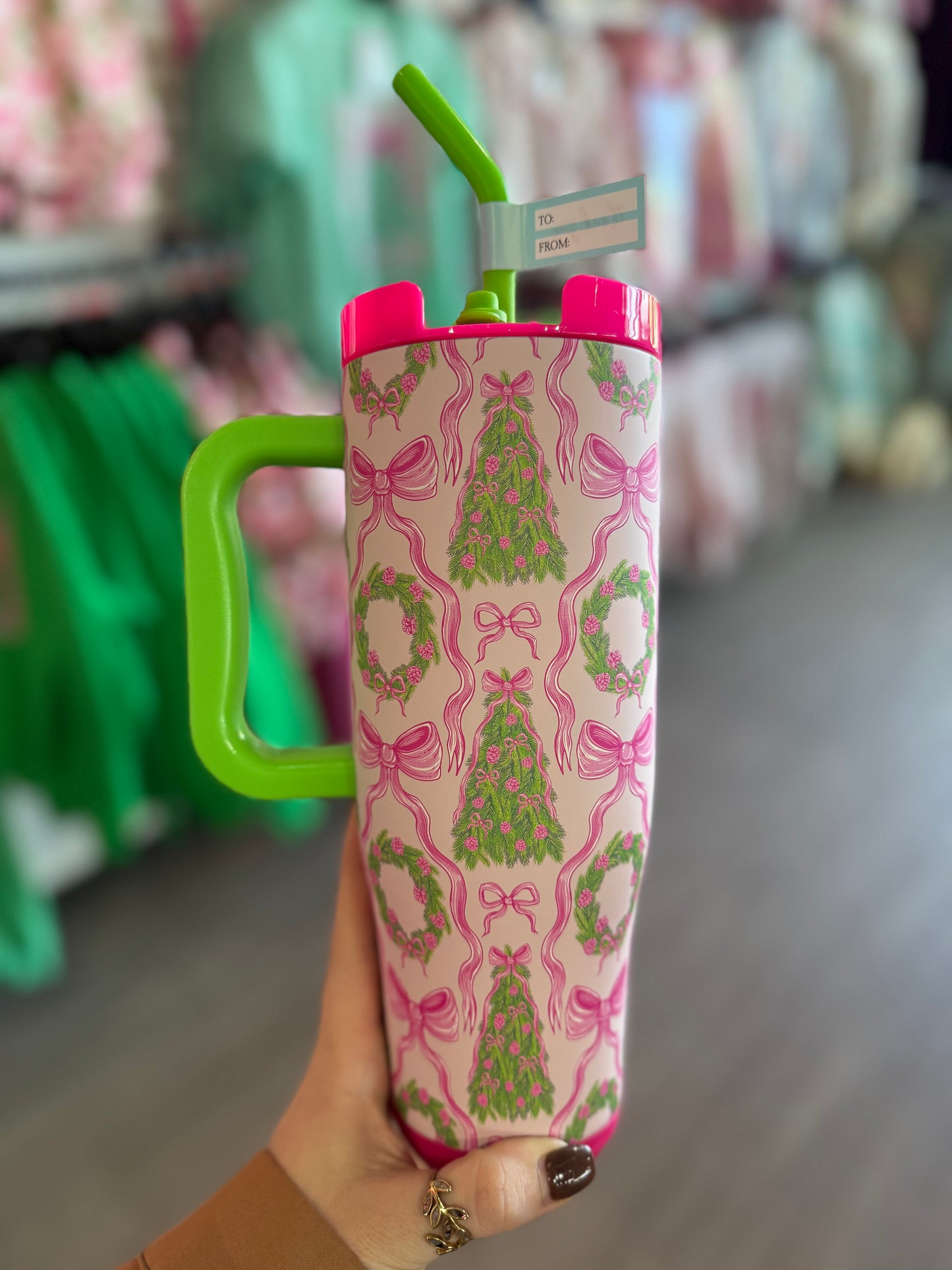 Wreath Christmas Tree 40oz Tumbler