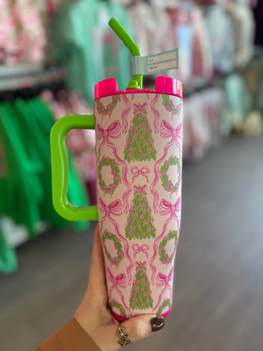 Wreath Christmas Tree 40oz Tumbler