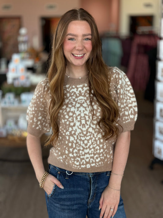 Cream Leopard Sweater