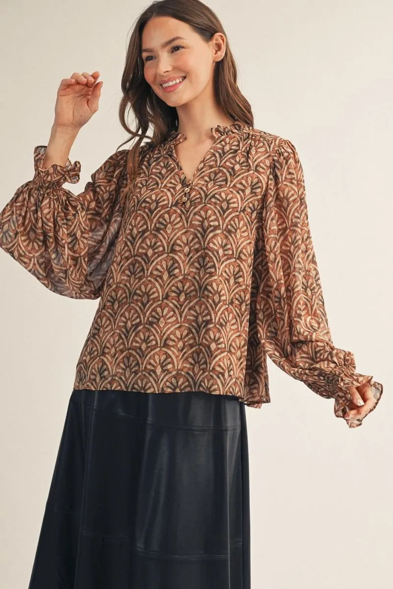 Petal &amp; Plume Ruffle Blouse