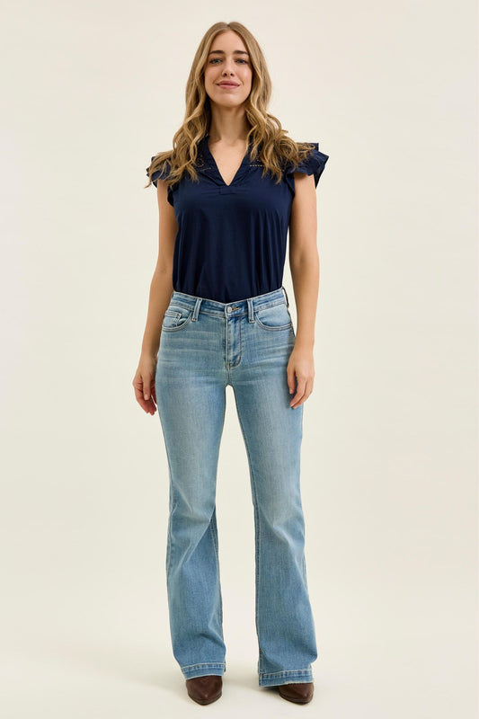Midrise Short Flare Judy Blue Jeans