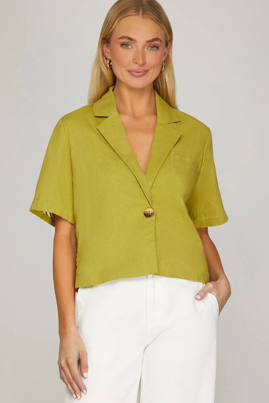 Chartreuse Short Jacket Blouse