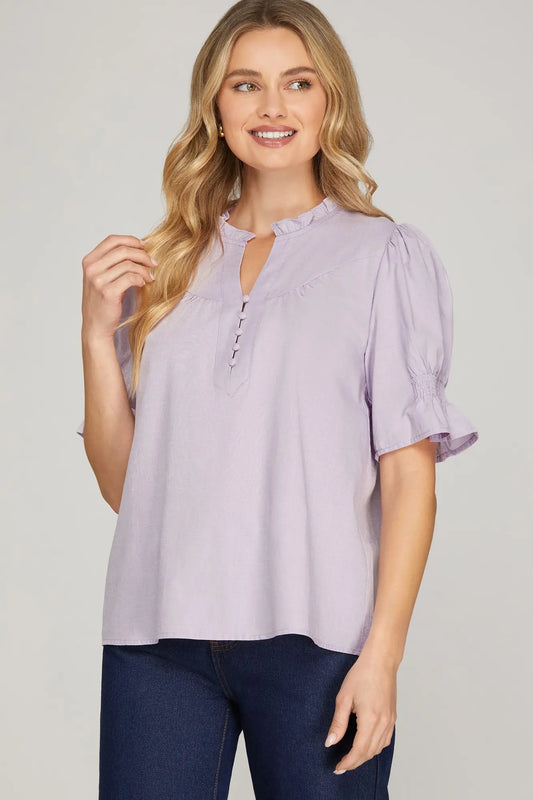 Lilac Smocked Blouse