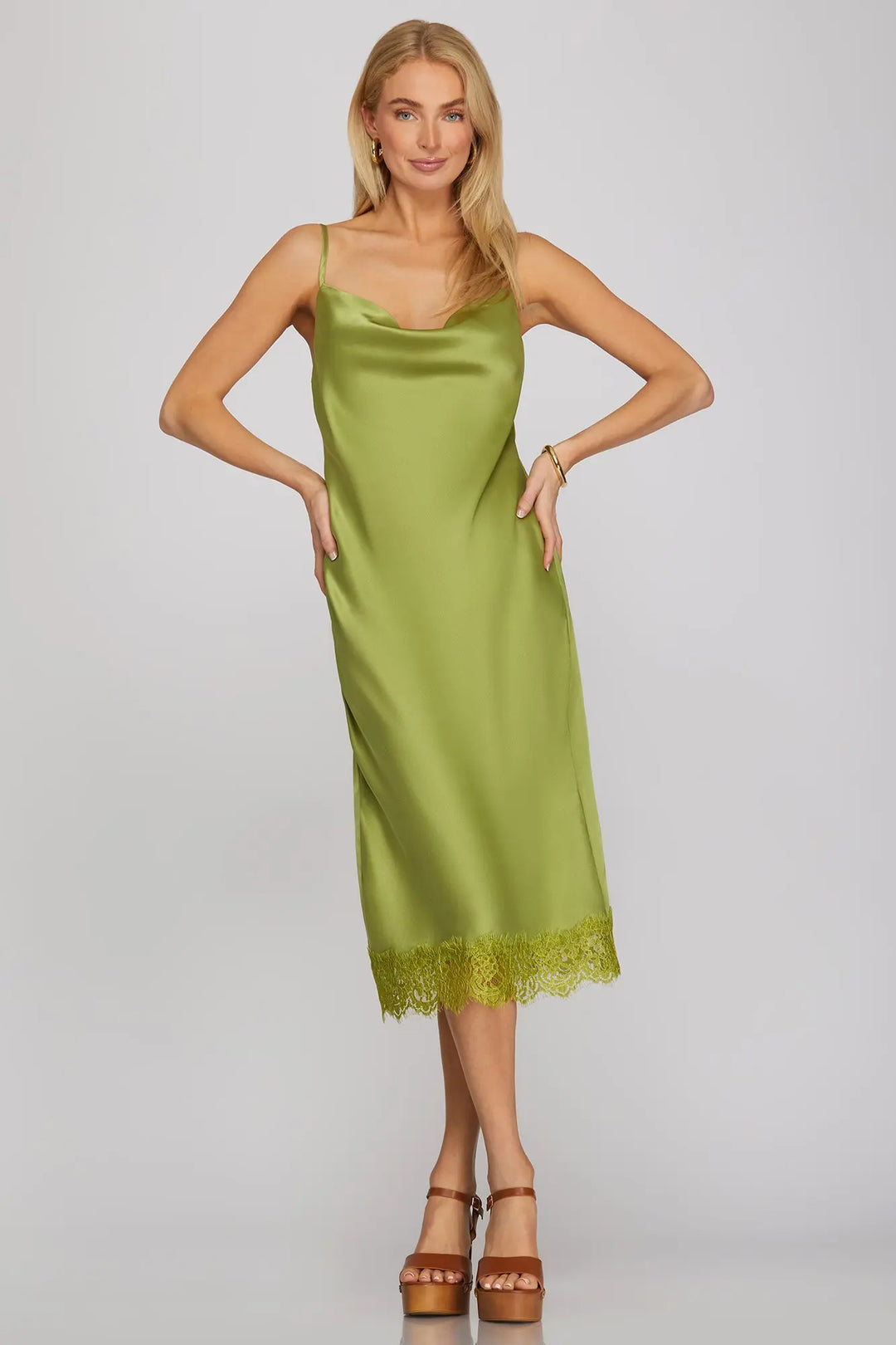 Chartreuse Silk Lace Dtess