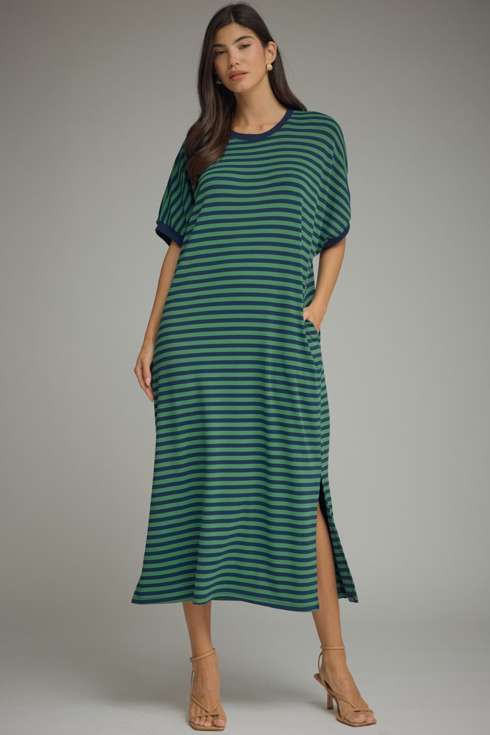 Nautical Striped Midi Dress