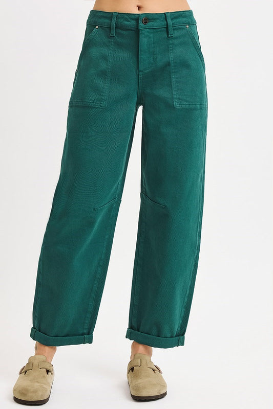 Hunter Green Barrel Jeans