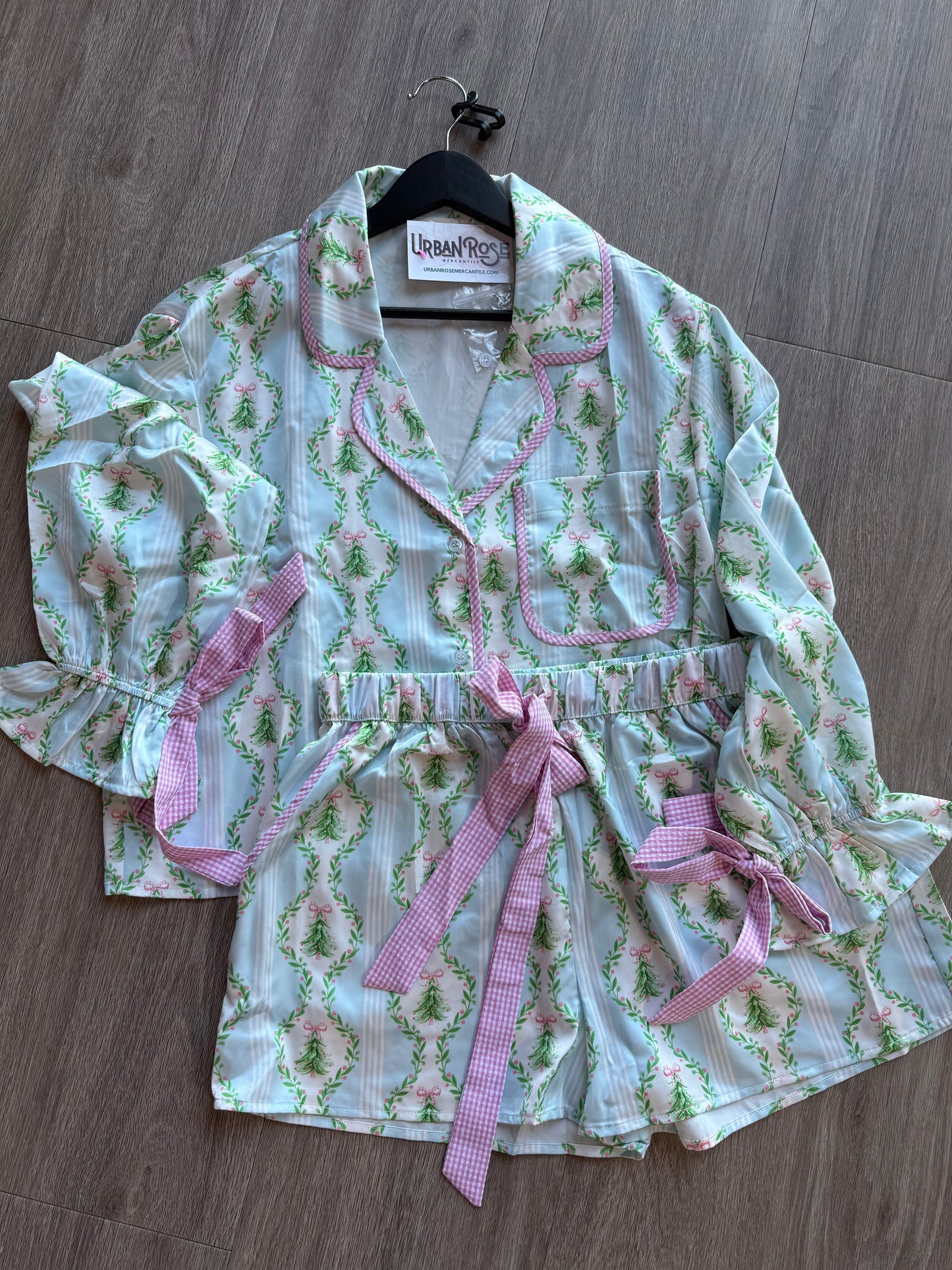 Blue Tree Gingham PJ SET