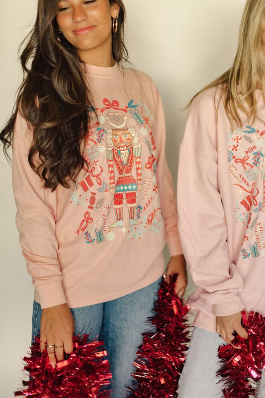 Whimsical Nutcracker Pink Sweatshirt