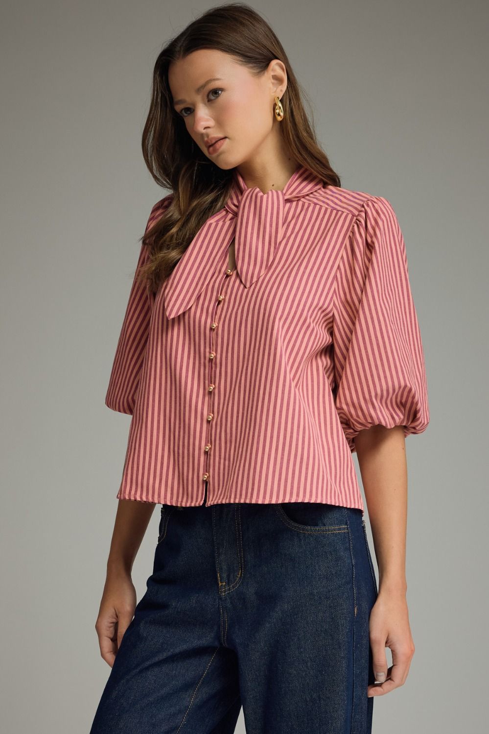 Pink Hour Tie Blouse