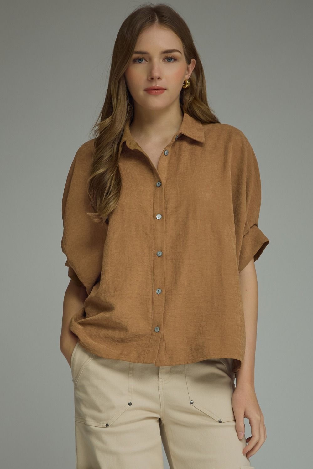 Easy Does It Button Down | Caramel
