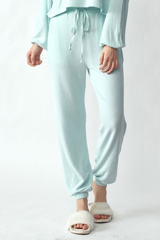 Mint Soft Knit Lounge Risen Joggers