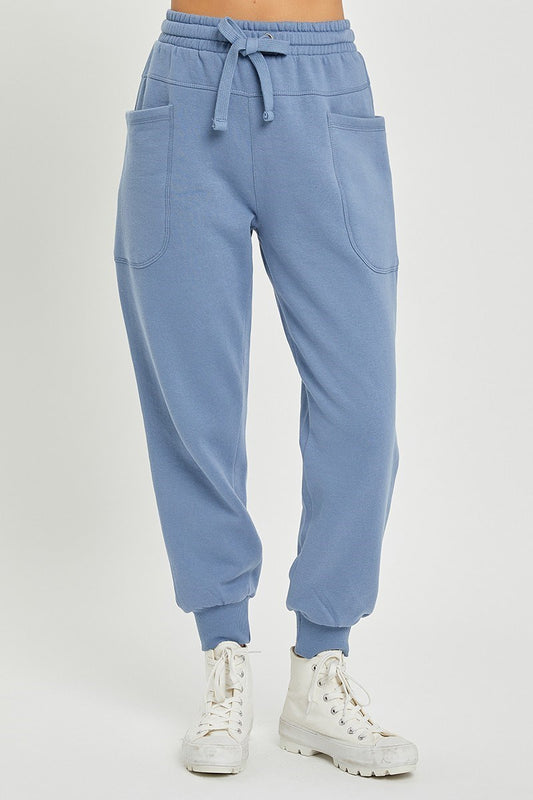 Blue Relaxed Jogger Risen Pants