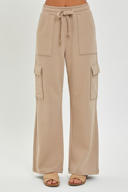 Sand Cargo Pocket Risen Sweatpants