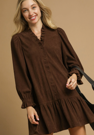 Brown Corduroy Dress