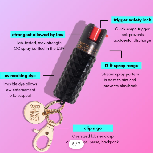 Metallic Beveled Pepper Spray