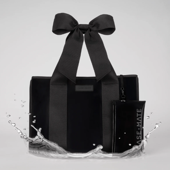 Black Bow Clear Tote w/Pouch