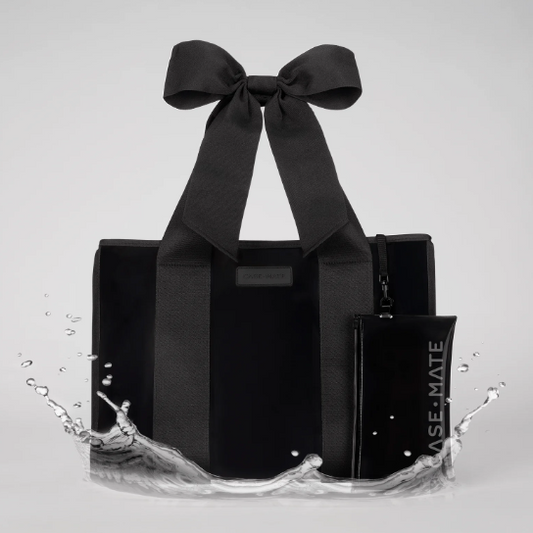 Black Bow Clear Tote w/Pouch