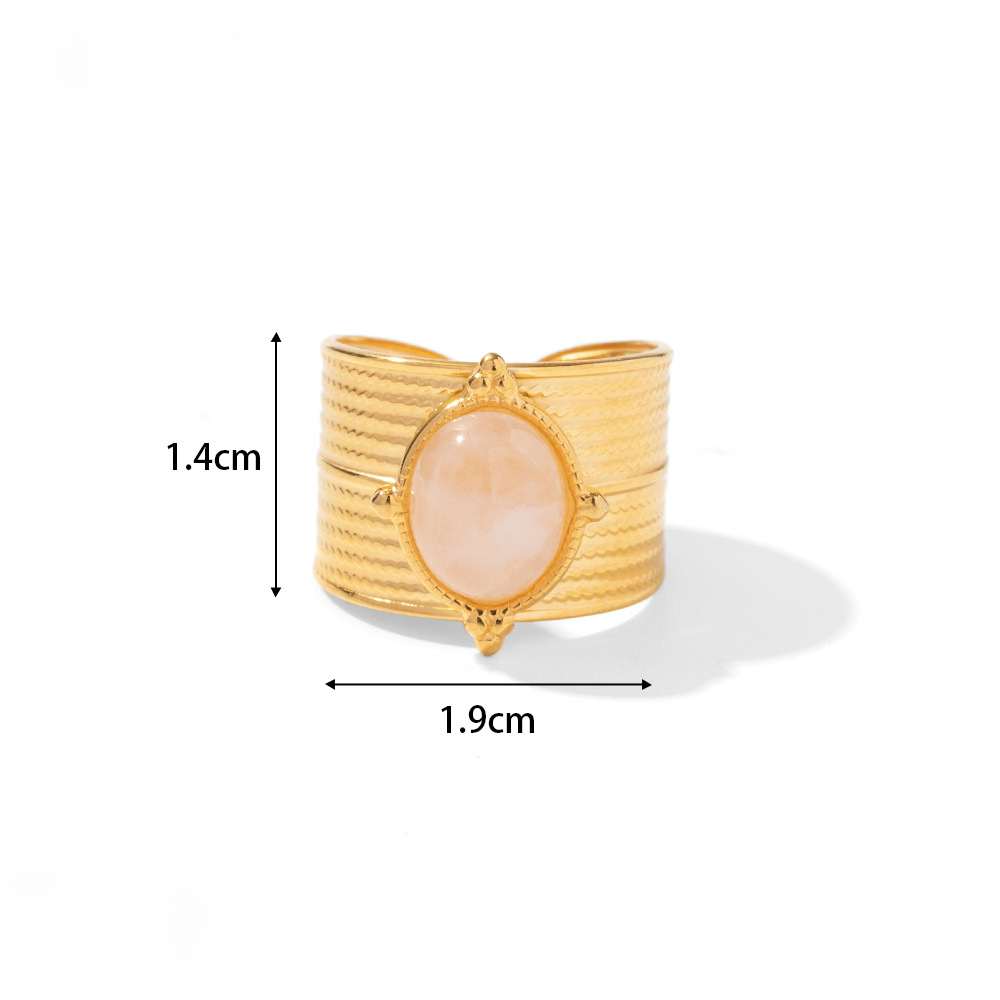 18K Gold Plated Brown Oval Rings