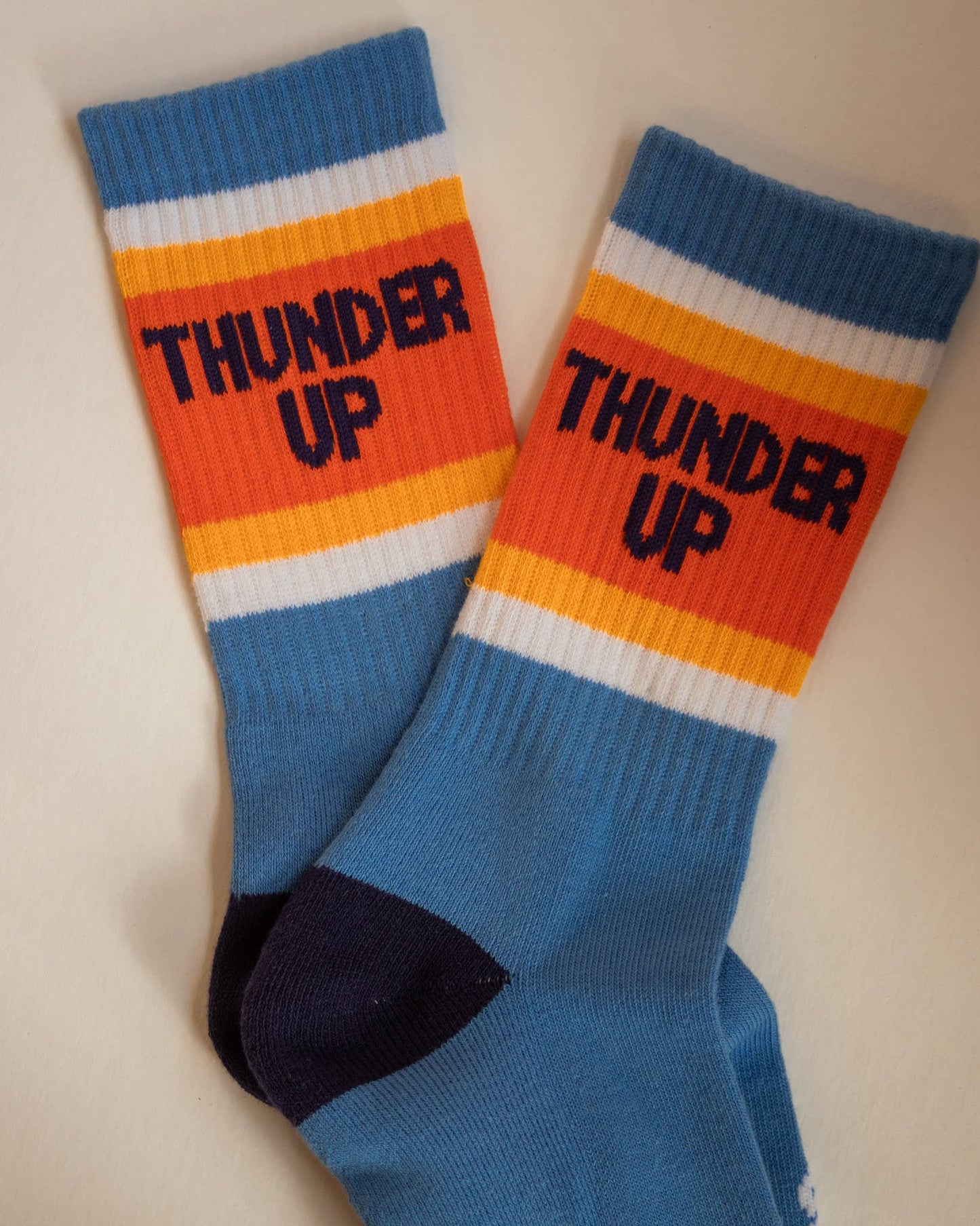 Thunder Up Ribbed Crew Socks