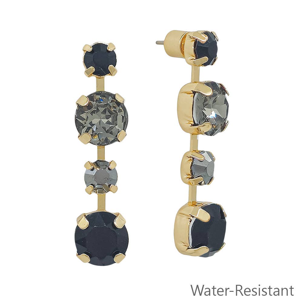 WR Black Diamond Stud Drop Earring