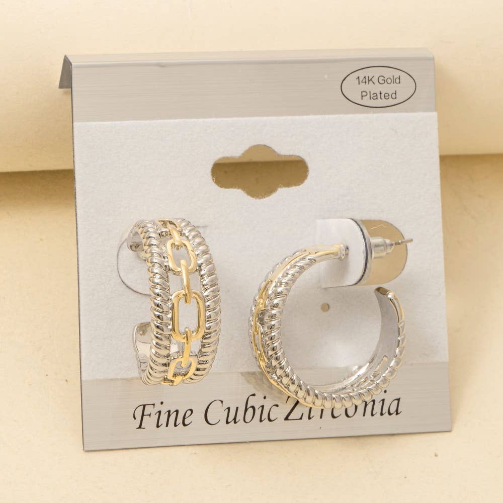 Layered Chain Hoop Earrings