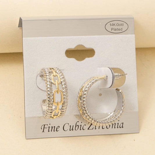 Layered Chain Hoop Earrings