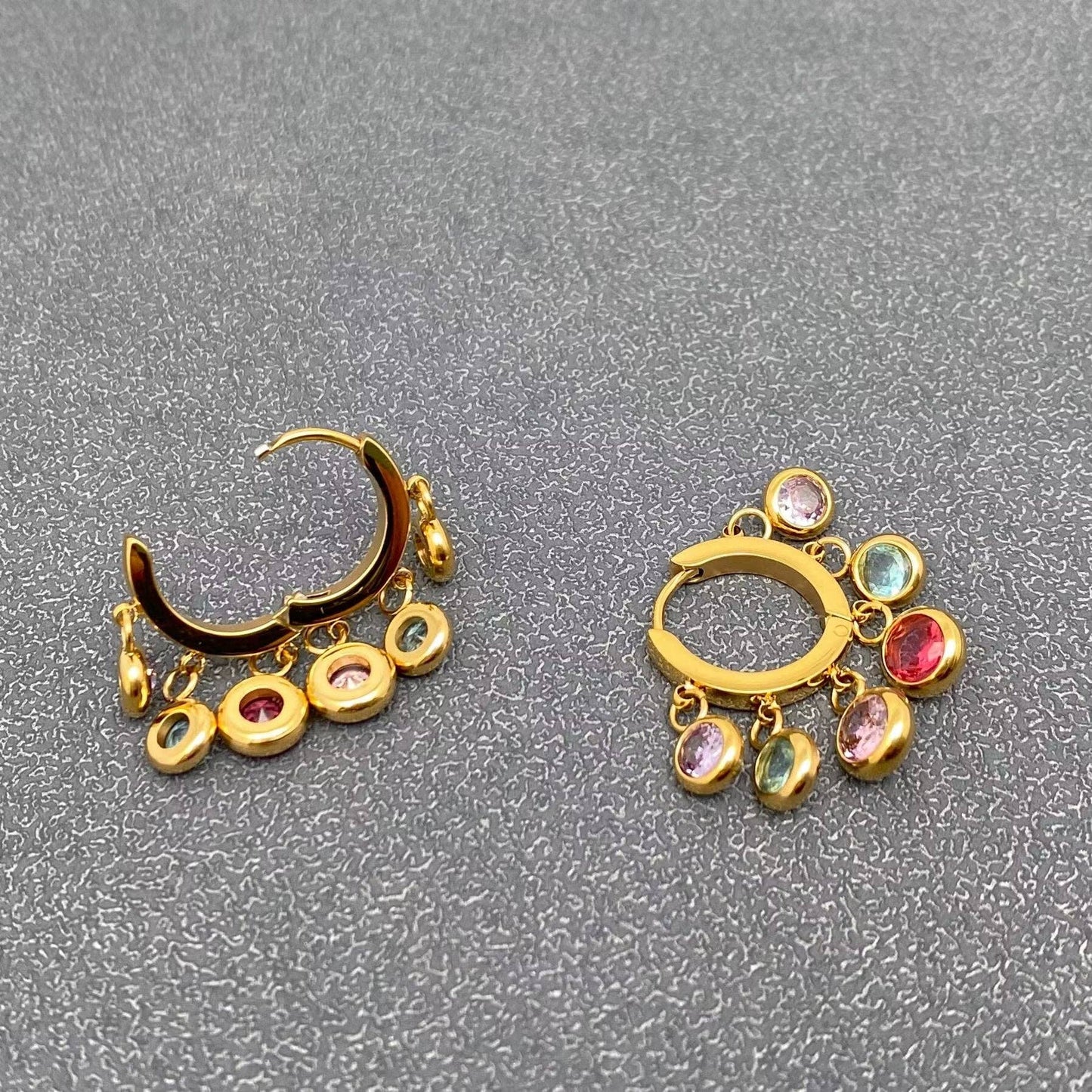 Colorful Dangle Huggie Earrings