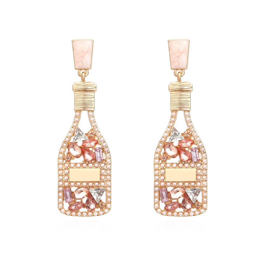 Rhinestone Bottle Stud Earring