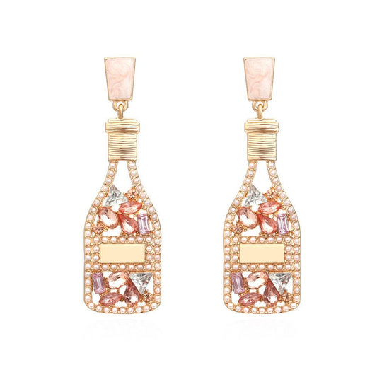 Rhinestone Bottle Stud Earring