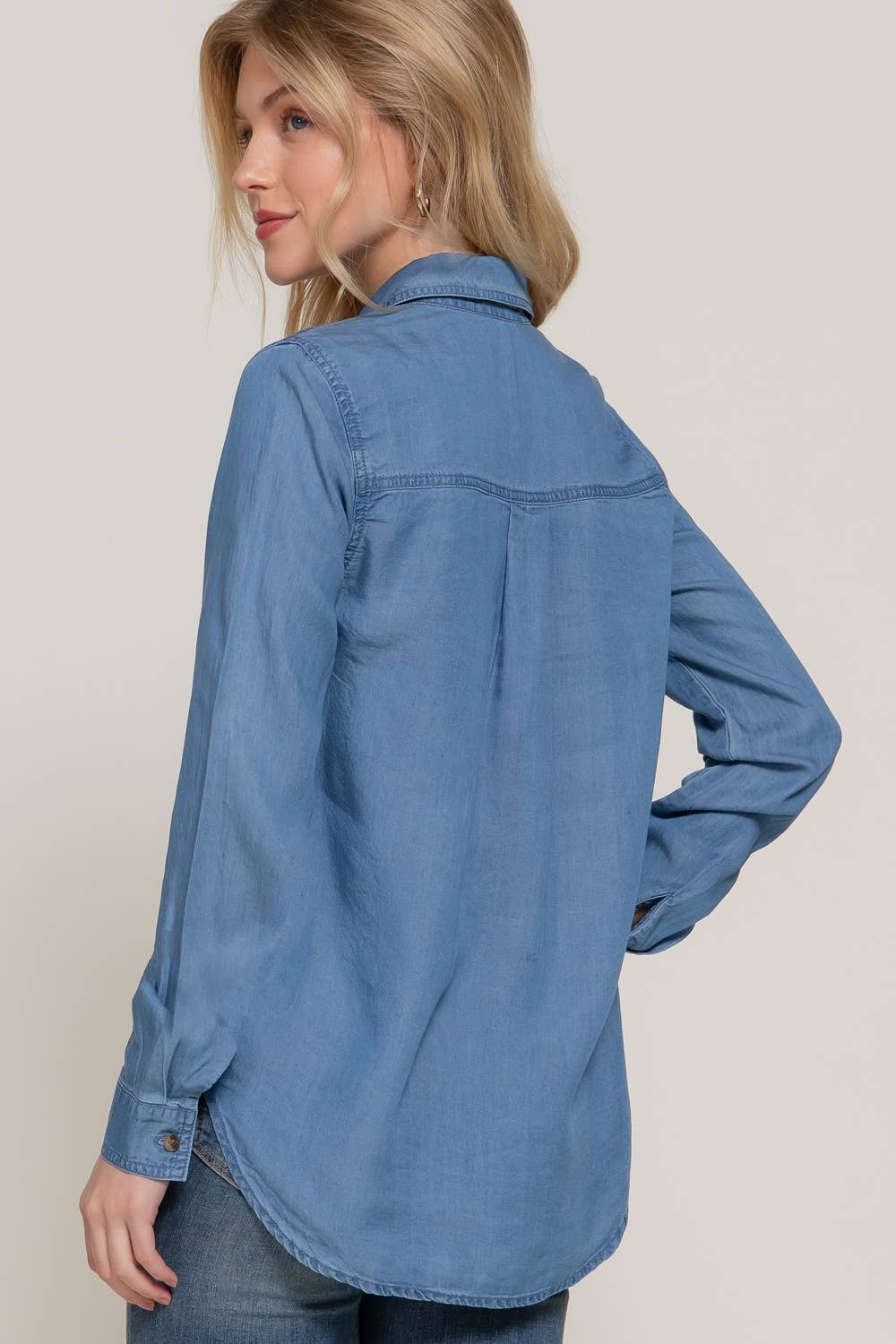 Denim Button Up Blouse