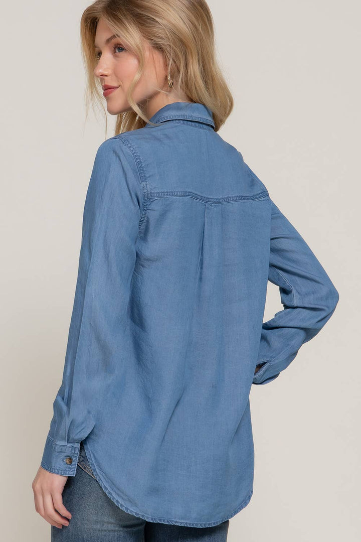 Denim Button Up Blouse