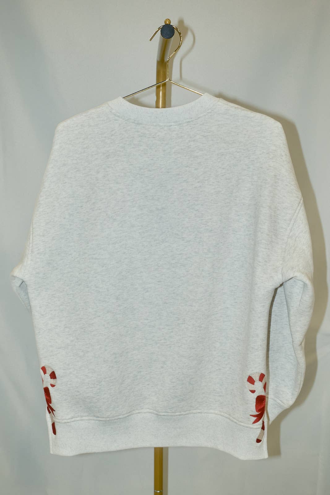 Candy Cane Cutie Embroidered Sweatshirt: MELANGE / S
