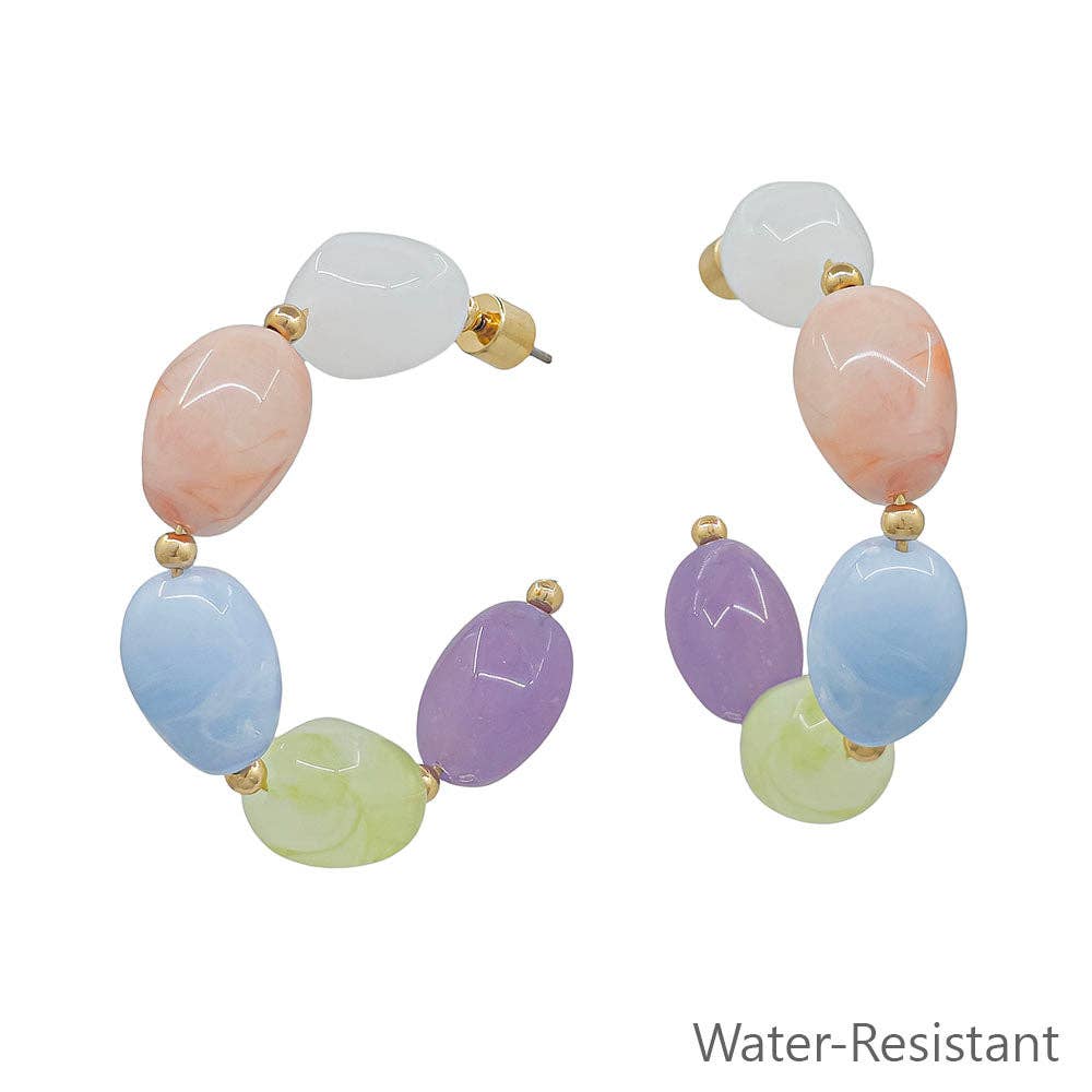 Water Resistant Multi Oval Hoop Earring